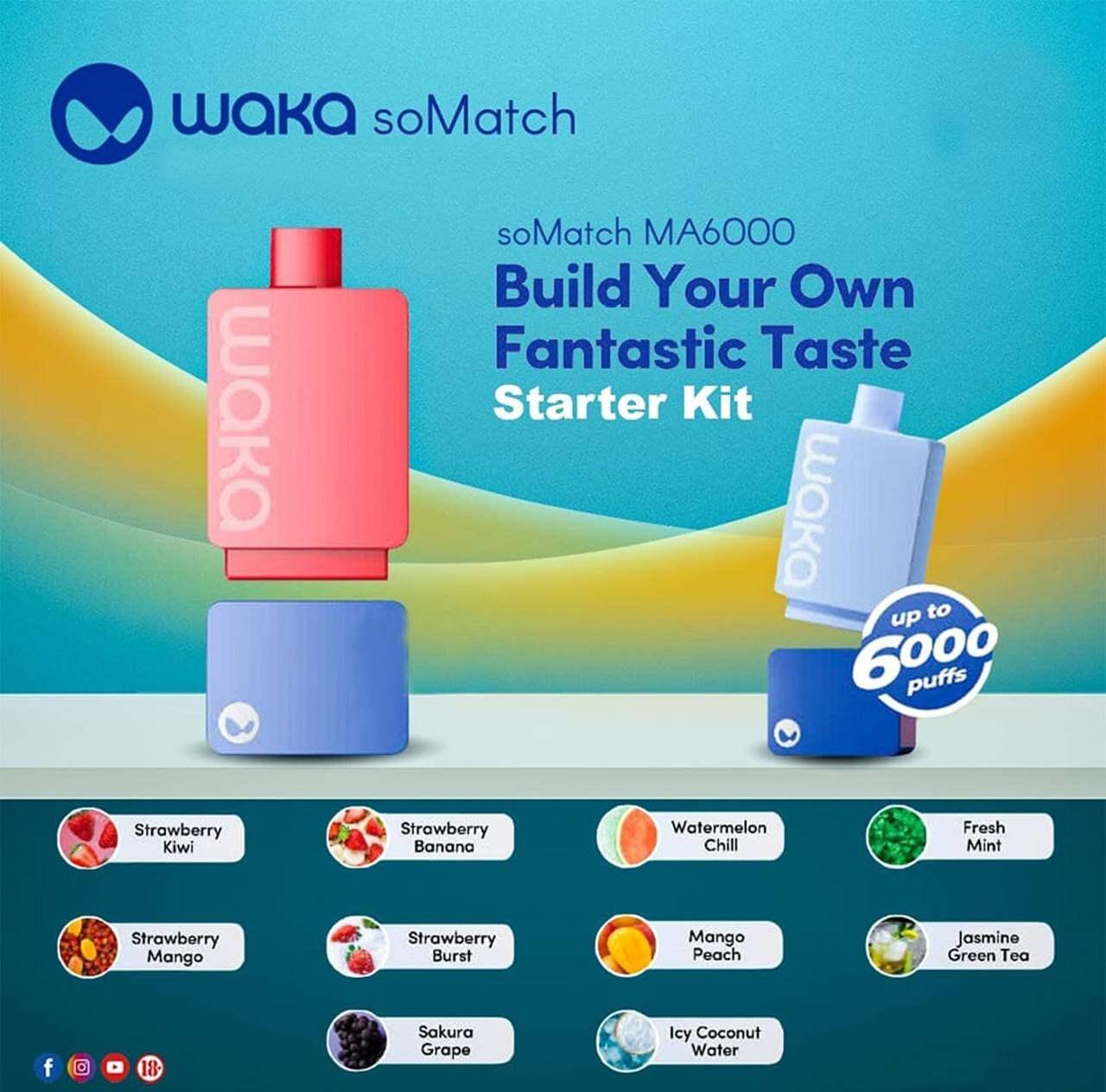 WAKA SoMATCH Kit 6000 PUFFS Largest Online Vape Shop In Malaysia