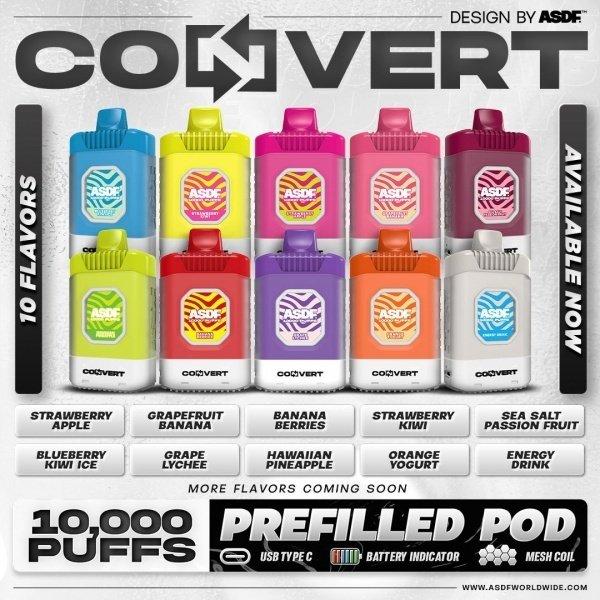 DISPOSABLE CONVERT PREFILLED POD 10000 PUFFS Largest Online Vape Shop